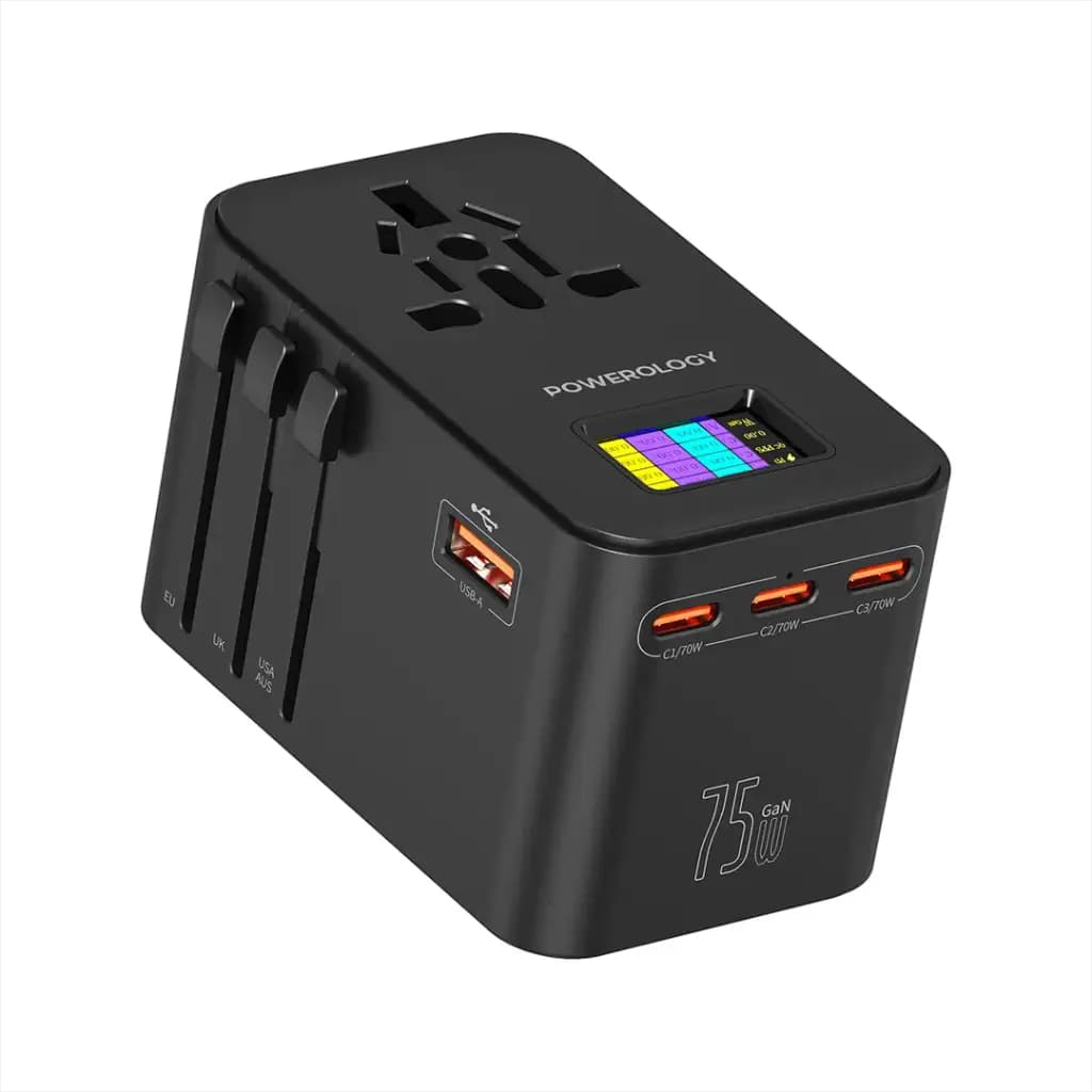 شارژر جهانی پاورولوژی مدل GaN 75W Universal Charger – PWCUQC041 — تصویر ۳