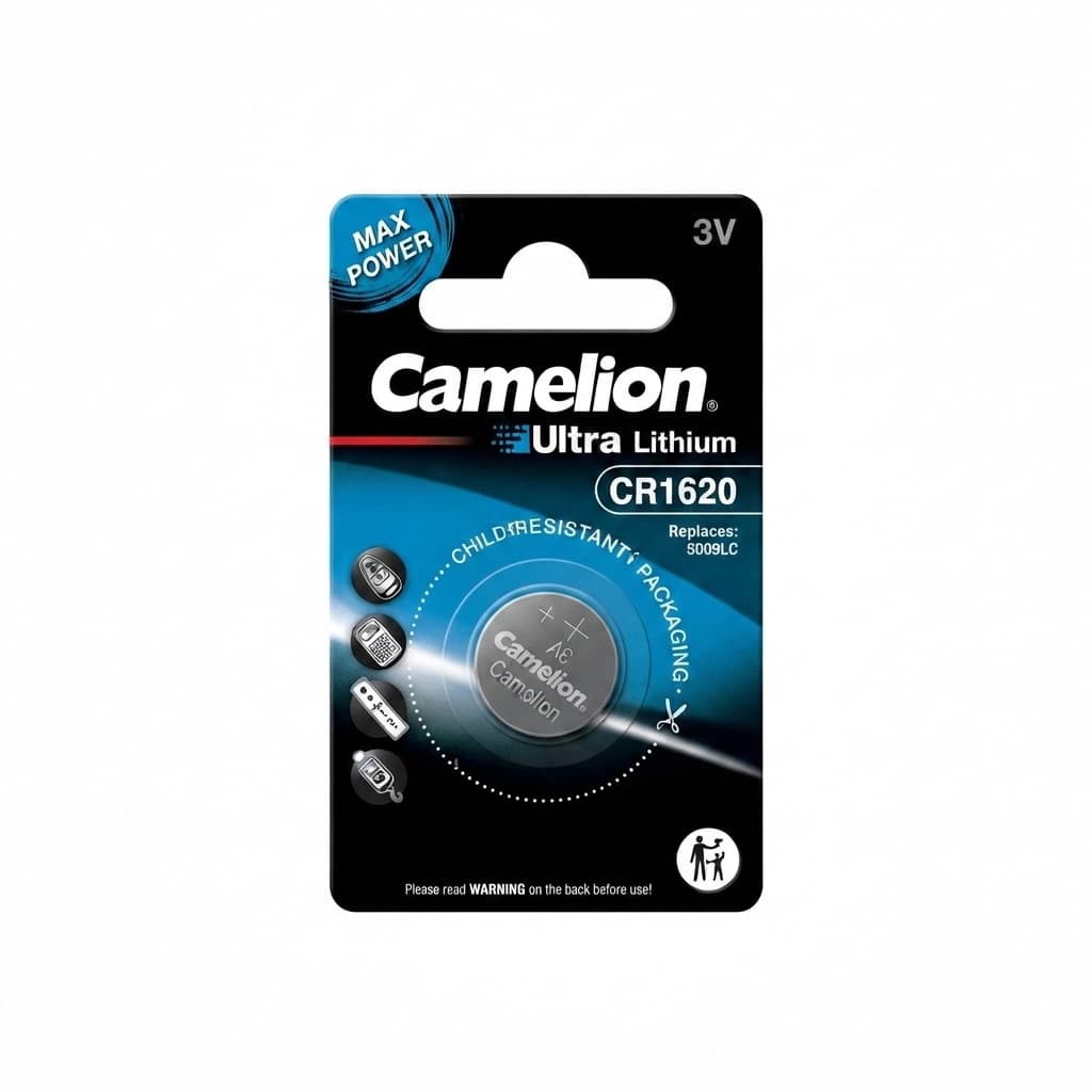 باتری سکه‌ای لیتیومی کملیون CR1620 ظرفیت 70mAh ولتاژ 3V