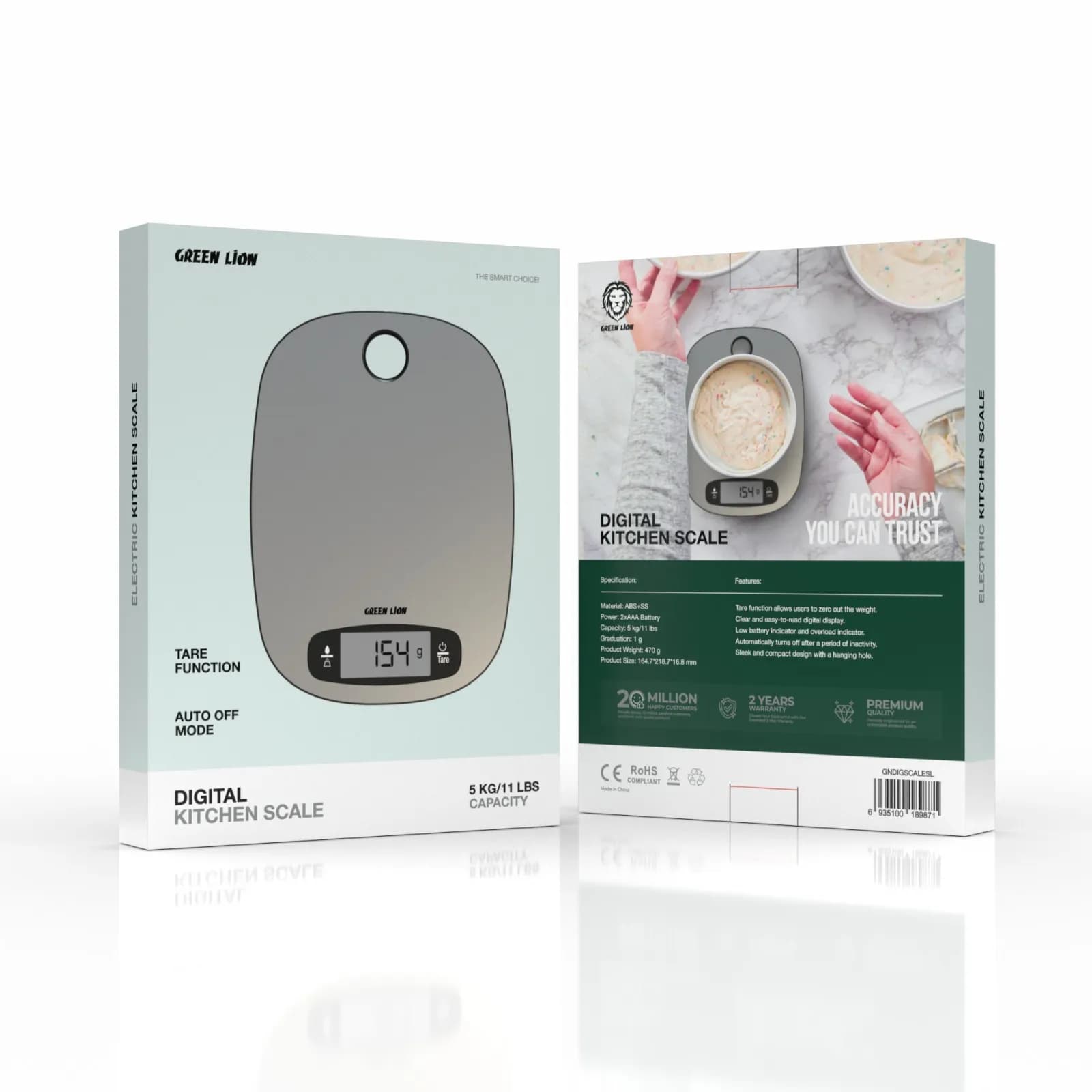 ترازو دیجیتال آشپزخانه گرین لاینGreen Lion Digital Kitchen Scale — تصویر ۲
