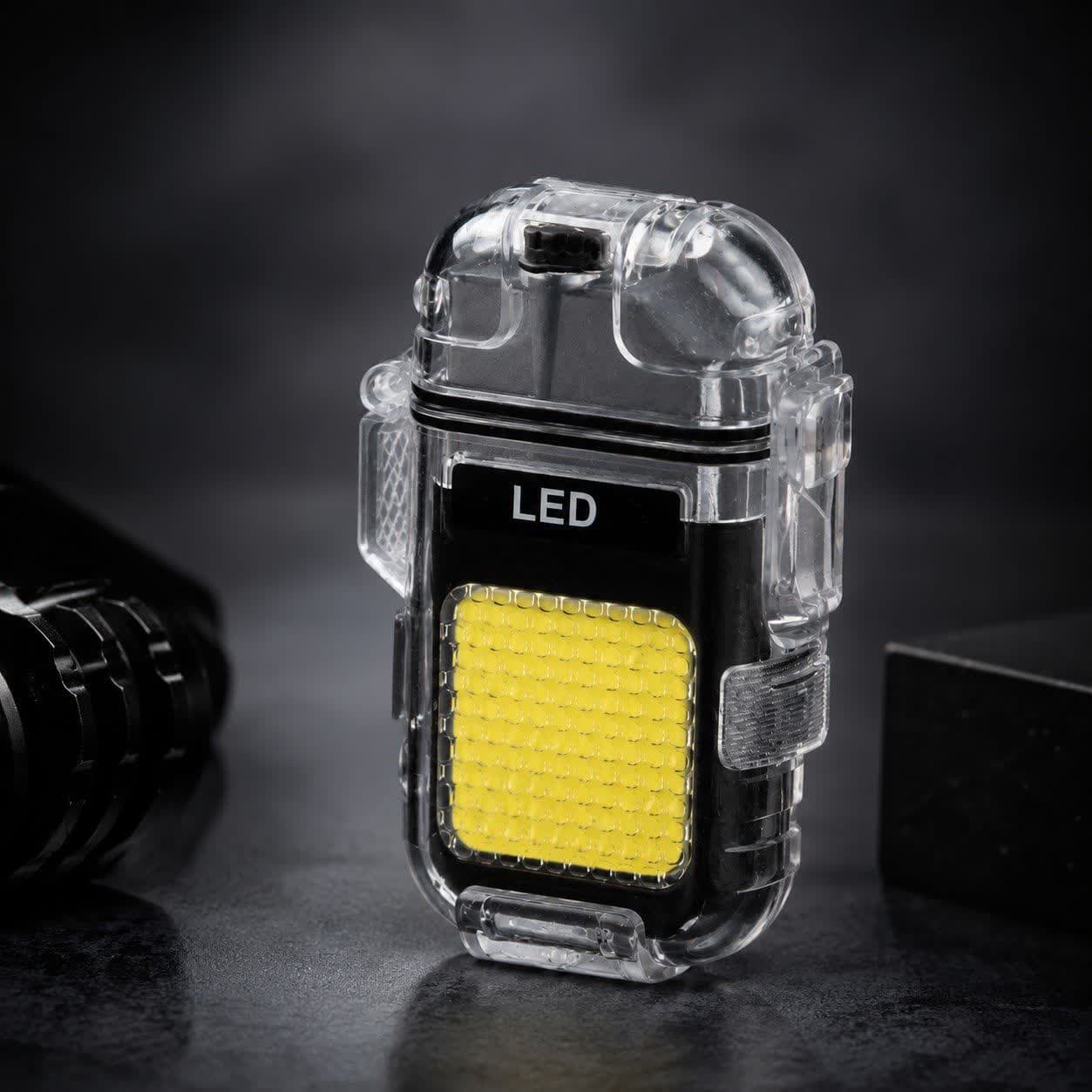فندک شارژی پلاسما USB با چراغ COB LED | ضدباد | مدل Mini Outdoor — تصویر ۲