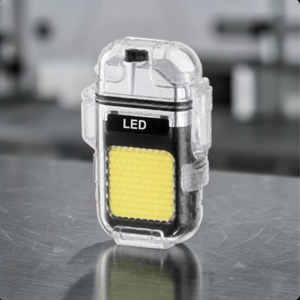 فندک شارژی پلاسما USB با چراغ COB LED | ضدباد | مدل Mini Outdoor — تصویر ۳