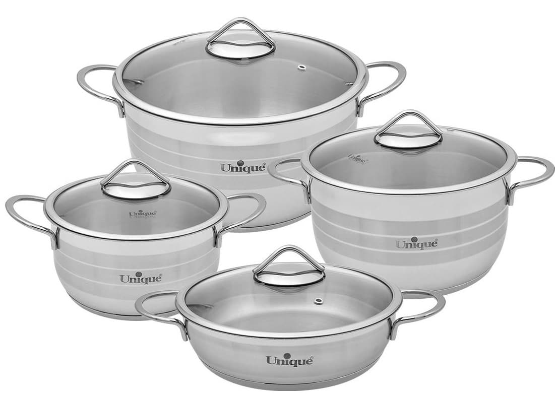سرویس قابلمه ۸پارچه استیل یونیک کد UN-9900