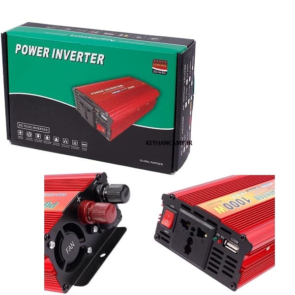 مبدل برق خودرو پاور اینورتر 12 به 220 ولت 1000وات مدل SSK-1000W