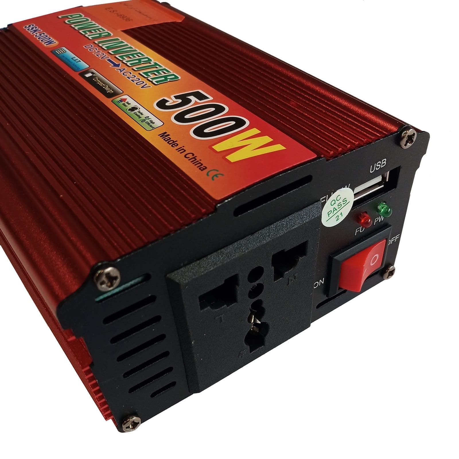 مبدل برق خودرو پاور اینورتر 12 به 220 ولت 500وات مدل SSK500W — تصویر ۳
