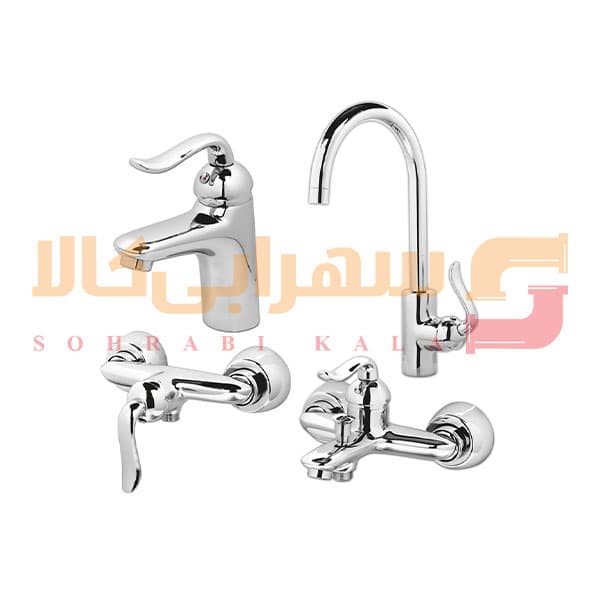 شیرآلات چهار تکه کسری مدل رابین کروم