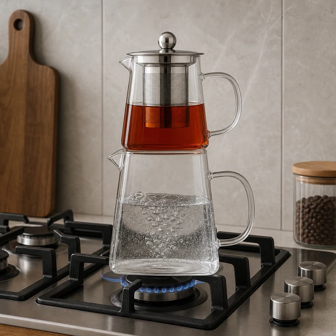 ست کتری و قوری پیرکس مربع برند نوبل