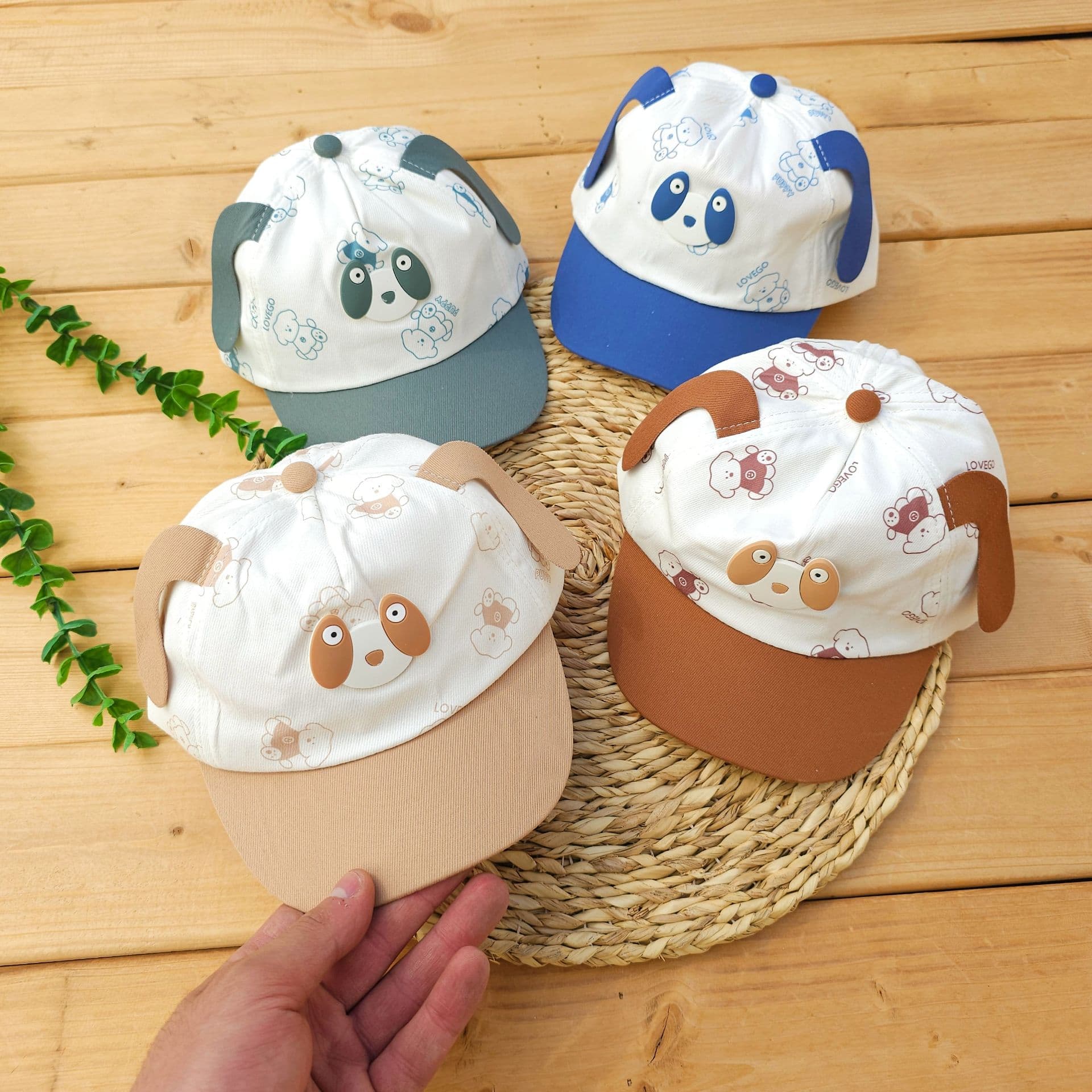 کلاه لبه دار هاپو گوش دار عروسکی چسبی