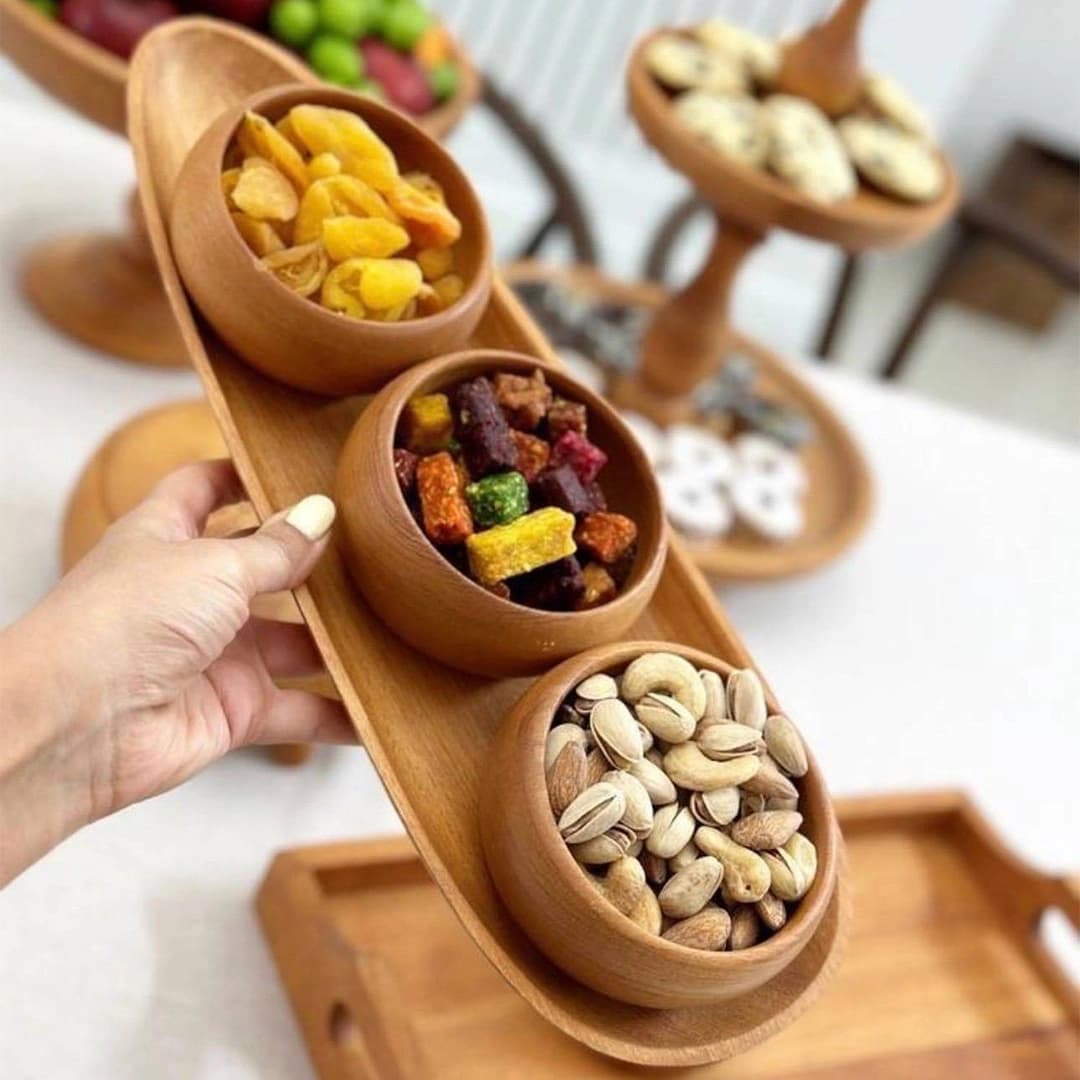 اردو خوری چوبی مدل دفرمه 4 تکه — تصویر ۲