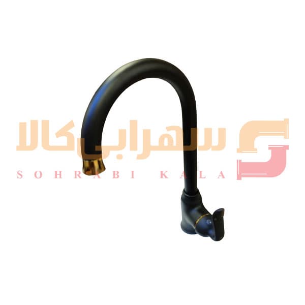 شیر آشپزخانه کسری مدل رابین مشکی طلایی — تصویر ۳