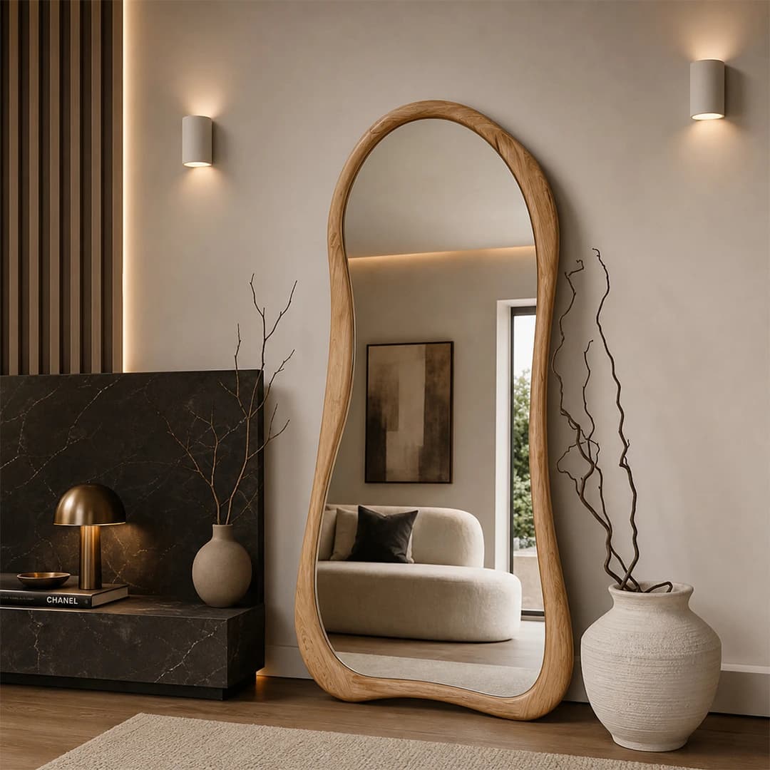 آینه ایستاده لینا با چوب راش — تصویر ۲