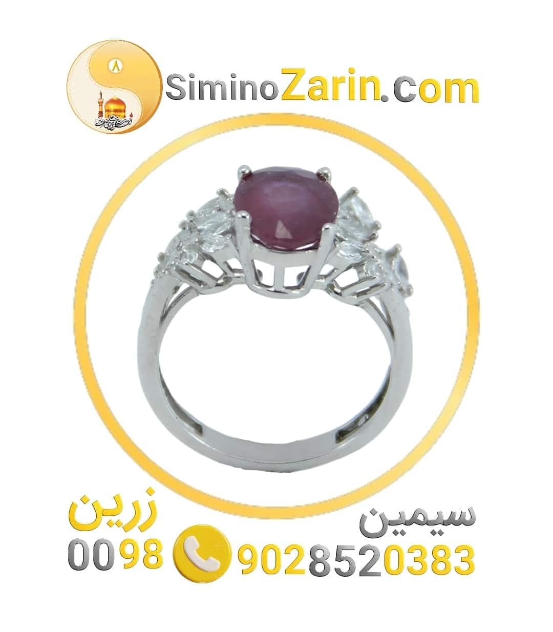 انگشتر زنانه نقره یاقوت سرخ | 82410.11 — تصویر ۲