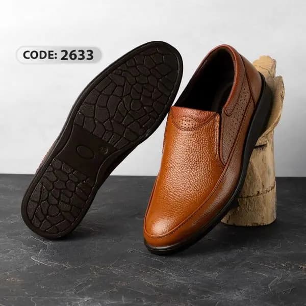کفش بدون بند عسلی زیره قهوه ای سوخته(کد 2633) — تصویر ۳