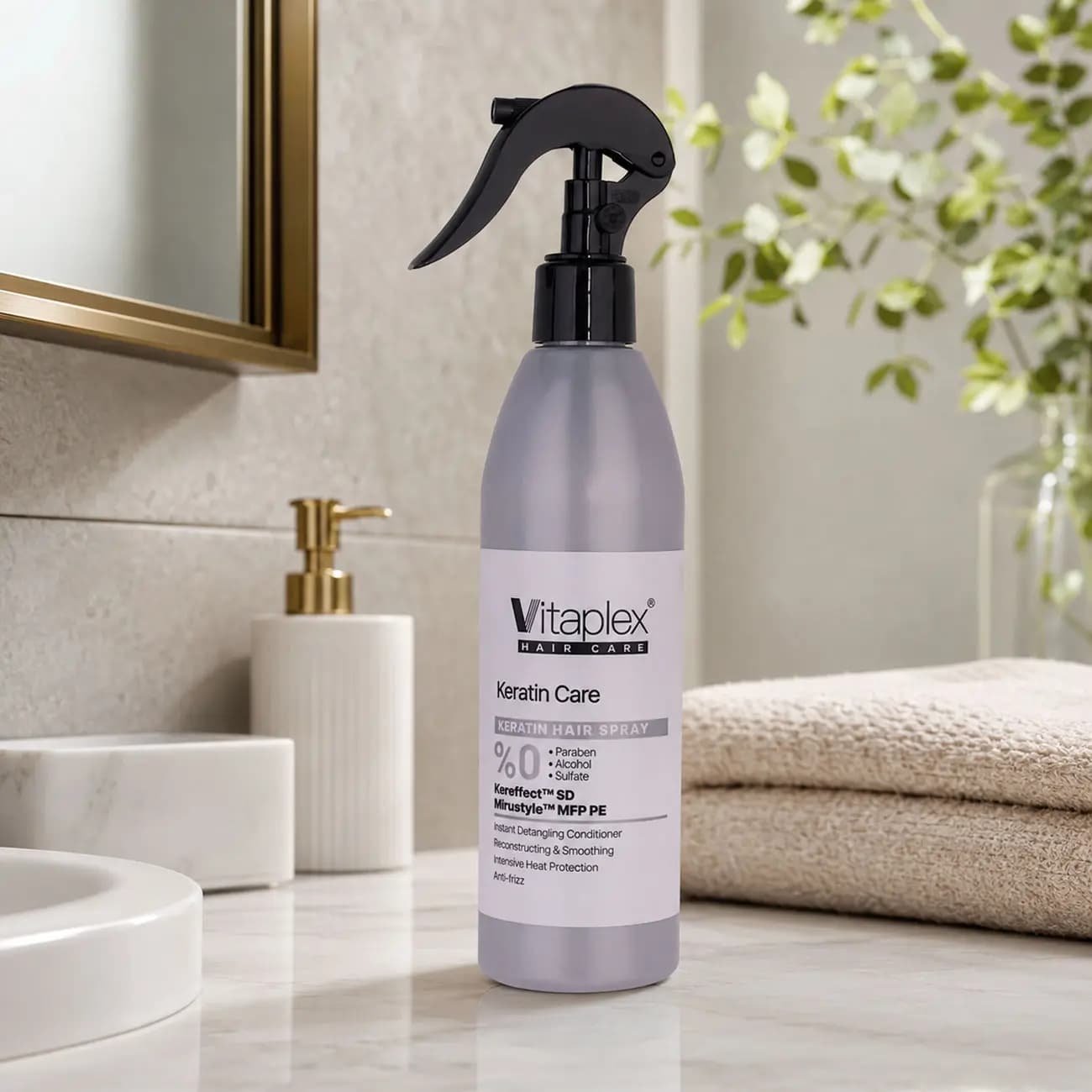 اسپری نرم کننده ویتاپلکس موهای کراتینه 300ml — تصویر ۲