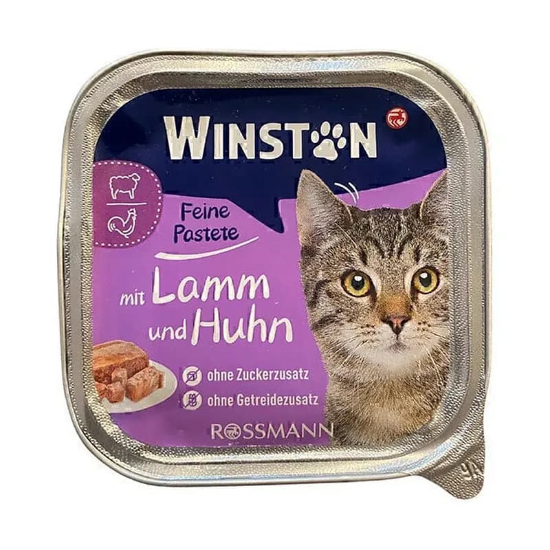 ووم گربه وینستون با طعم گوشت بره و مرغ Winston Lamb and Chicken وزن 100 گرم