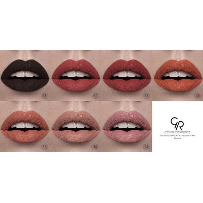 رژ لب جامد گلدن رز مدل Velvet Matte کد 37 — تصویر ۲