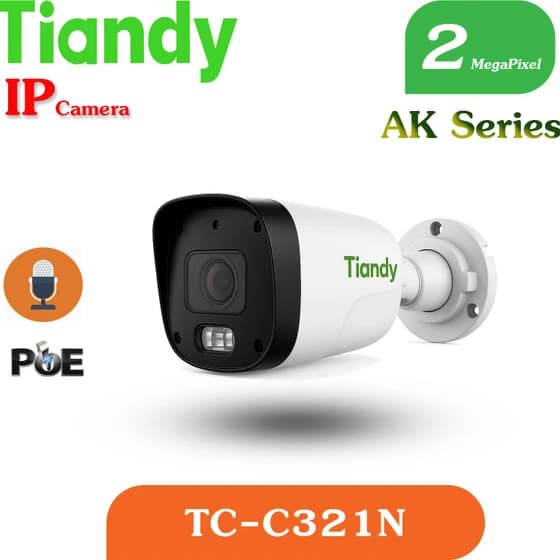 دوربین بالت AK تحت شبکه 2 مگاپیکسل TC-C321N برند تیاندی | میکروفن داخلی