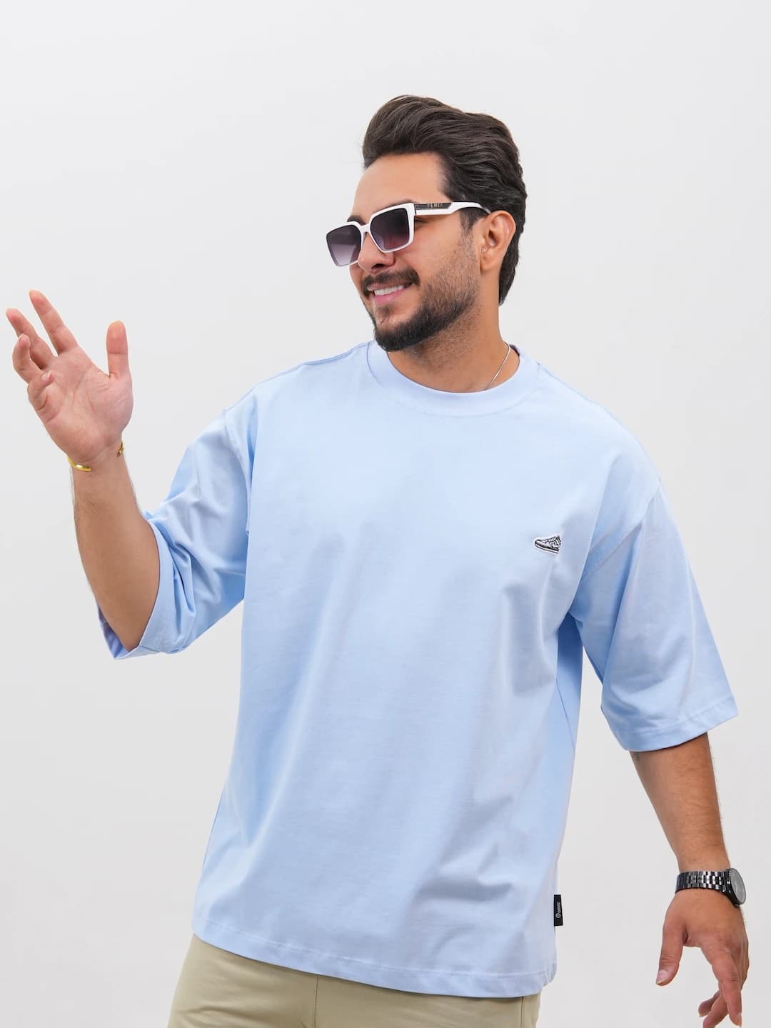 تیشرت مردانه پنبه دو پوسته طرح کفش جوردن کد 30197 D 304