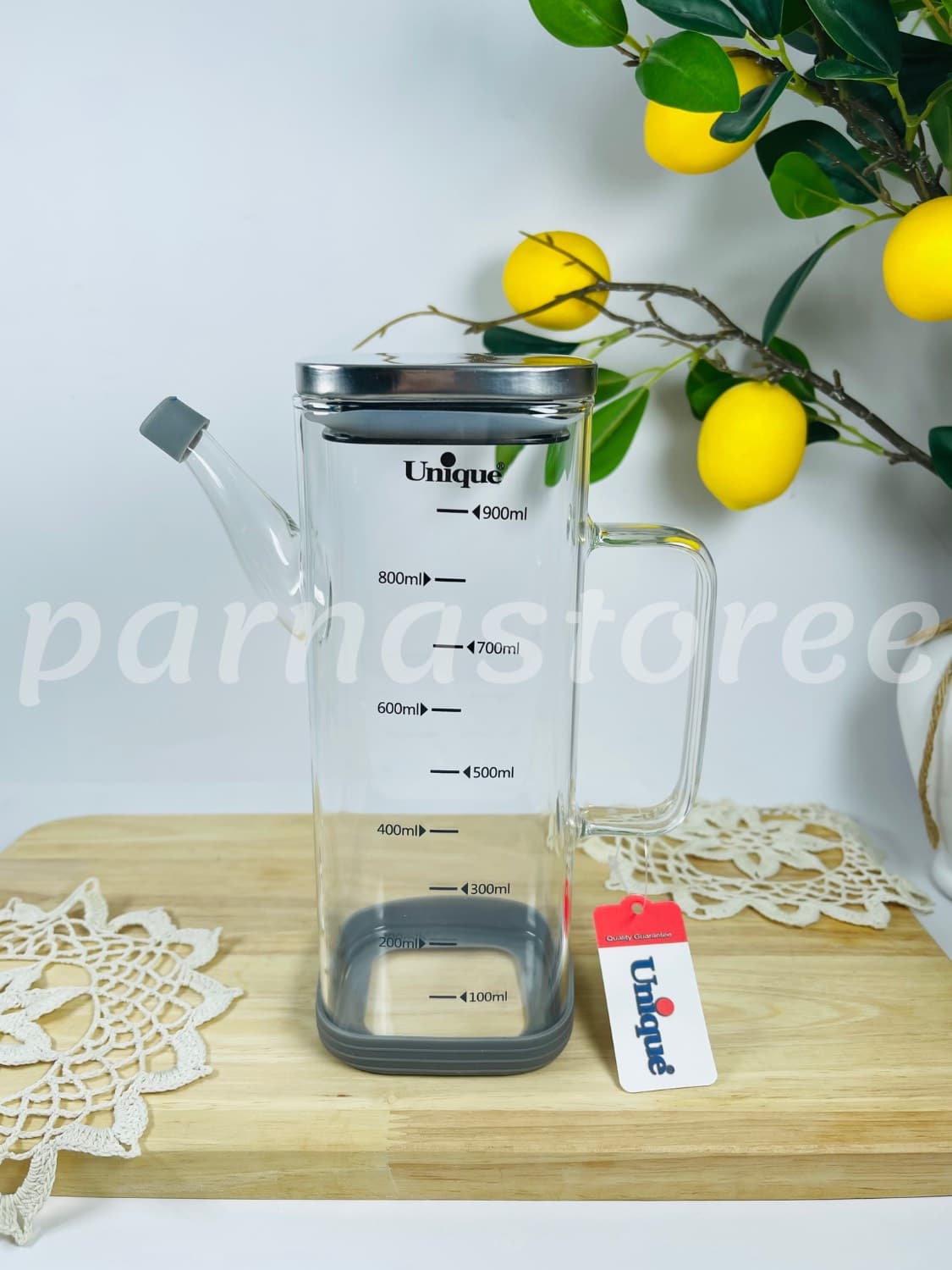روغن ریز پیرکس درب استیل 900 میل یونیک
