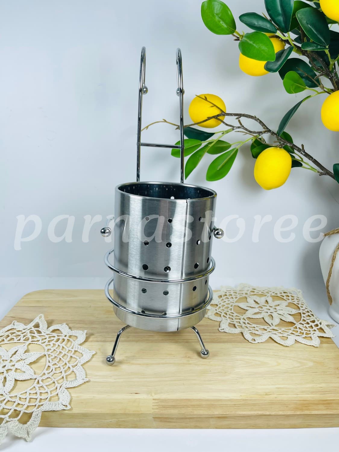 جا قاشق پایه دار رومیزی و آویز استیل یونیک