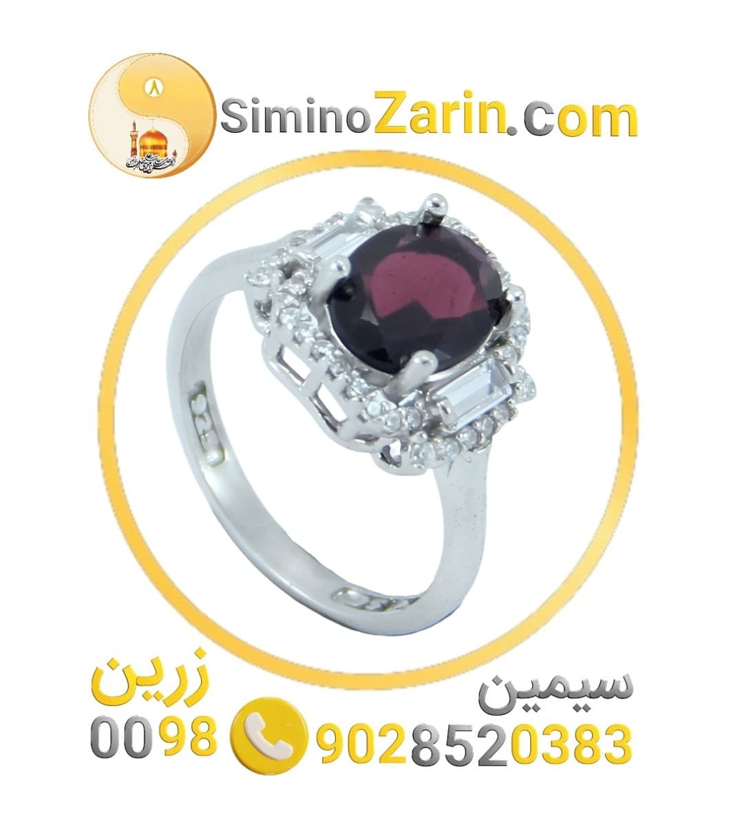 انگشتر زنانه نقره گارنت | 8245.4