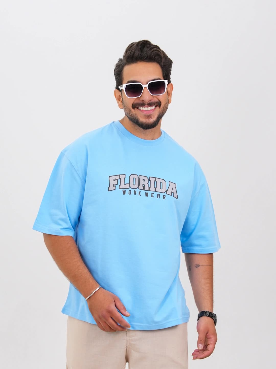 تیشرت مردانه پنبه دو نخ طرح FLORIDA کد 30294 D 301