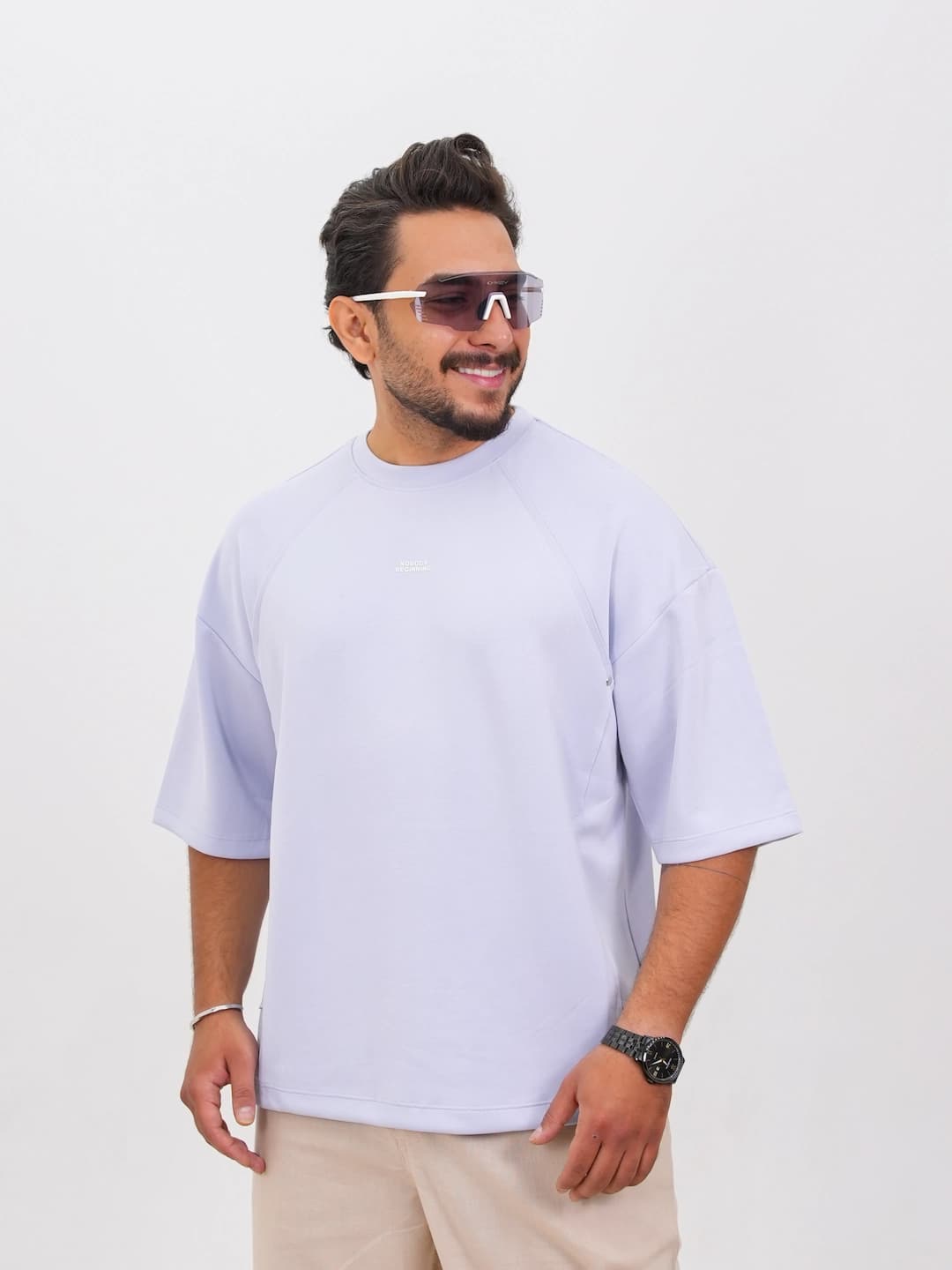 تیشرت مردانه پارچه OYSHO طرح NOBODY BEGINNING کد 30278 D 302