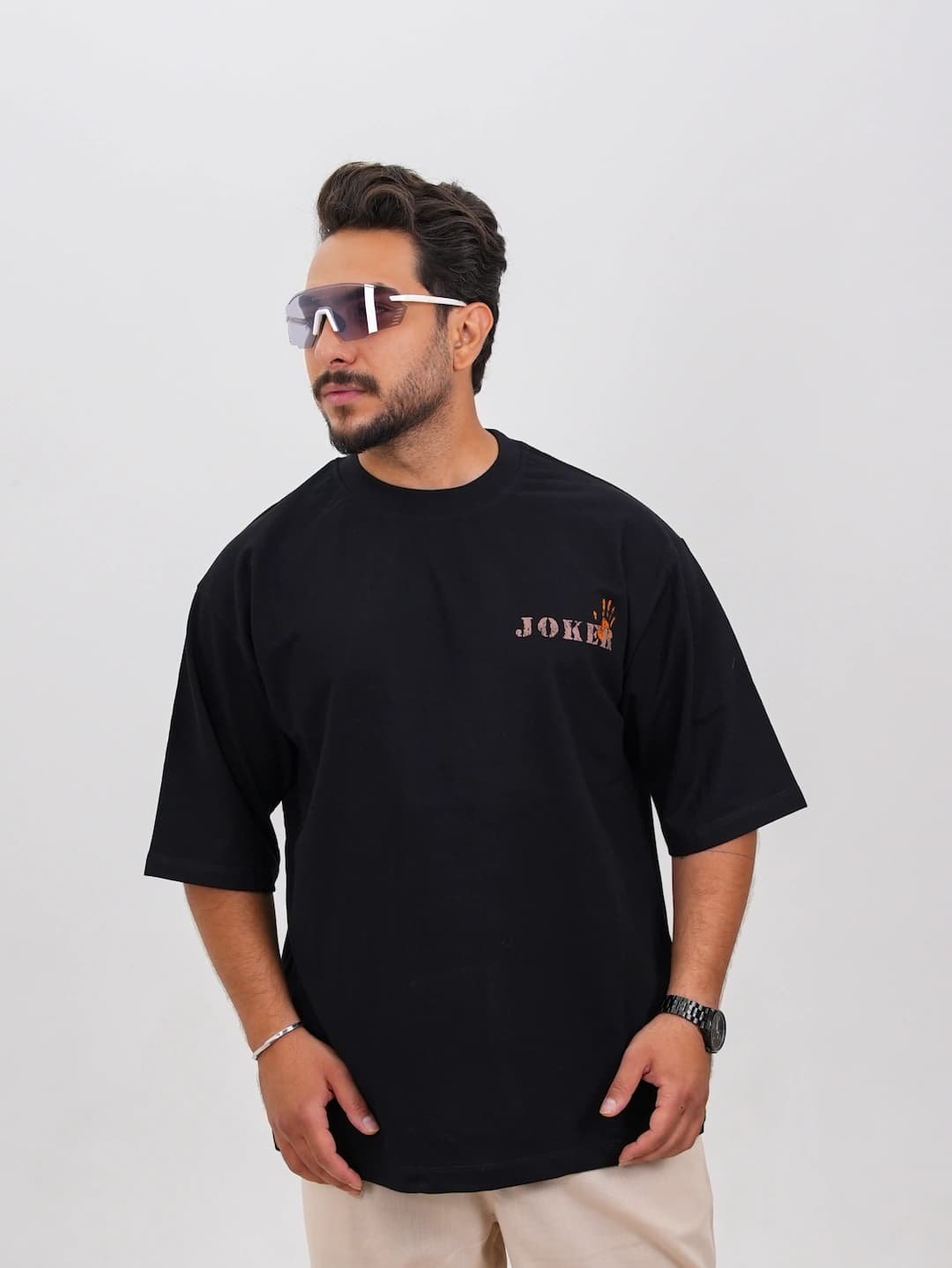 تیشرت مردانه پنبه دو پوسته طرح JOKER کد 30197 F 202