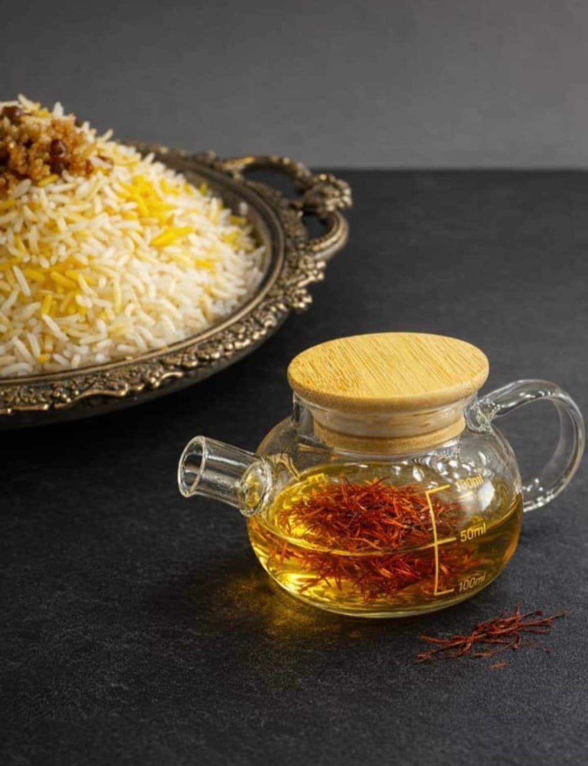قوری زعفران پیرکس 100 میل درب بامبو 4home — تصویر ۲