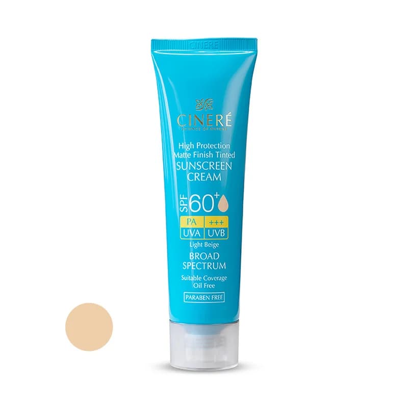 کرم ضدآفتاب رنگی سینره +SPF60 مدل 8411، مناسب پوستهای چرب، حجم 50 میلیلیتر — تصویر ۷
