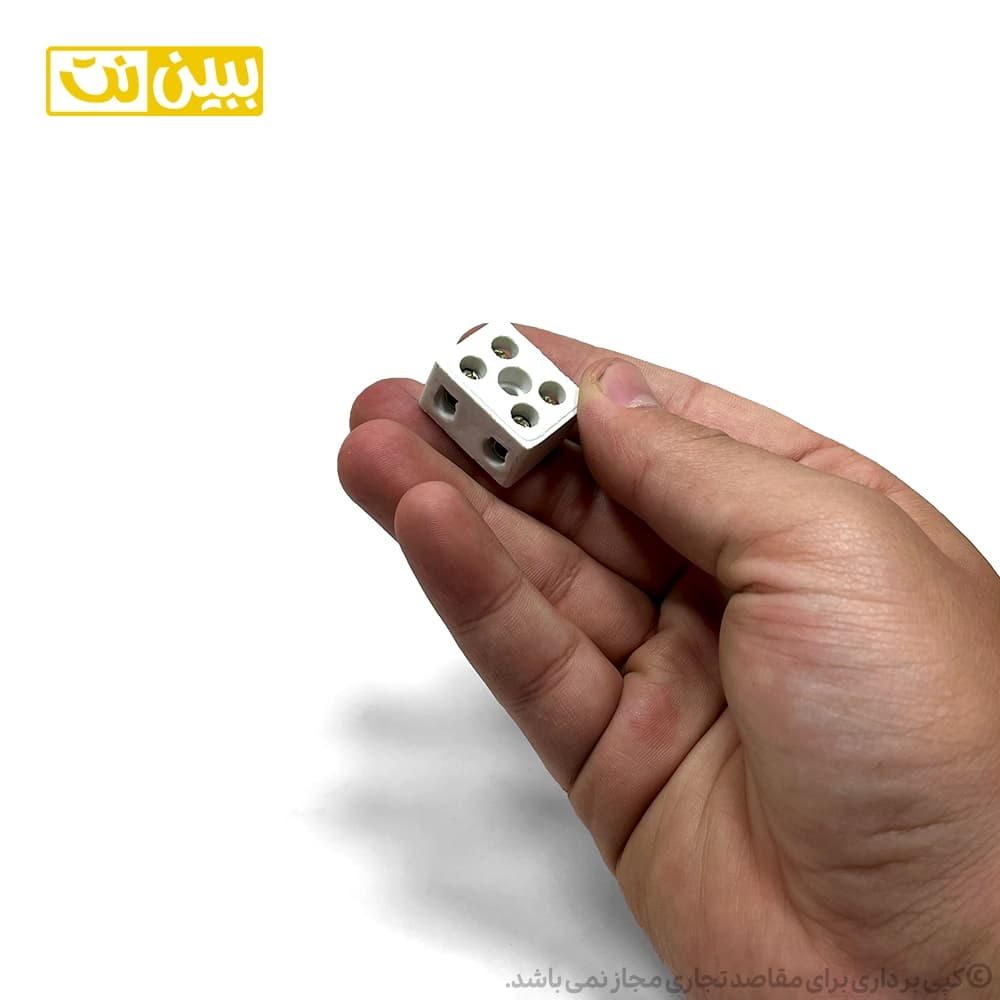 ترمینال سرامیکی دو خانه 6 آمپر برند زمرد — تصویر ۳