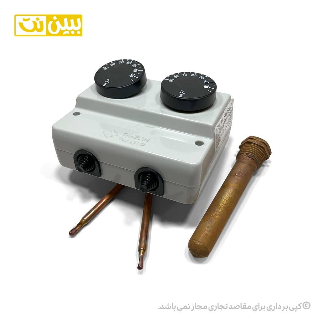 ترموستات دوبل مستغرق 30 تا 90 درجه تکبان مدل TY 93 AA