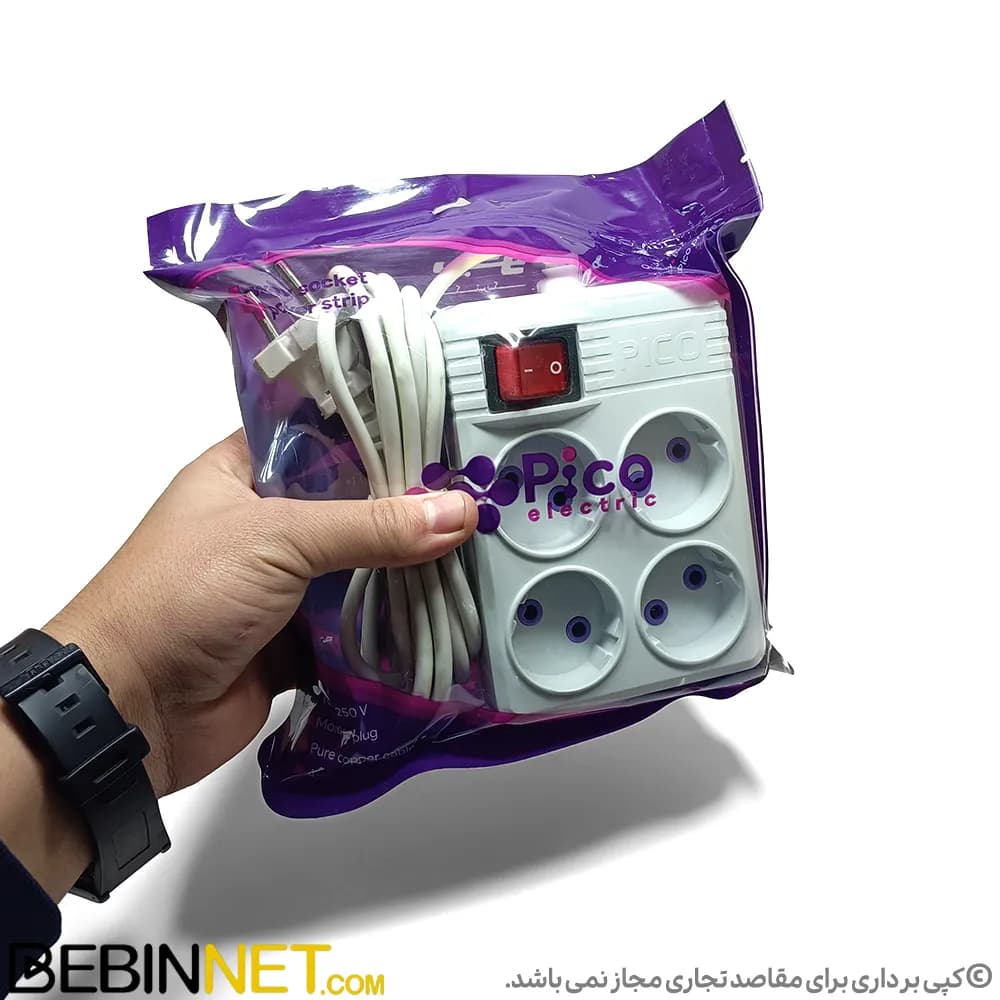 رابط 4 خانه پیکو مدل کلیددار(کابل 3 متری) — تصویر ۲