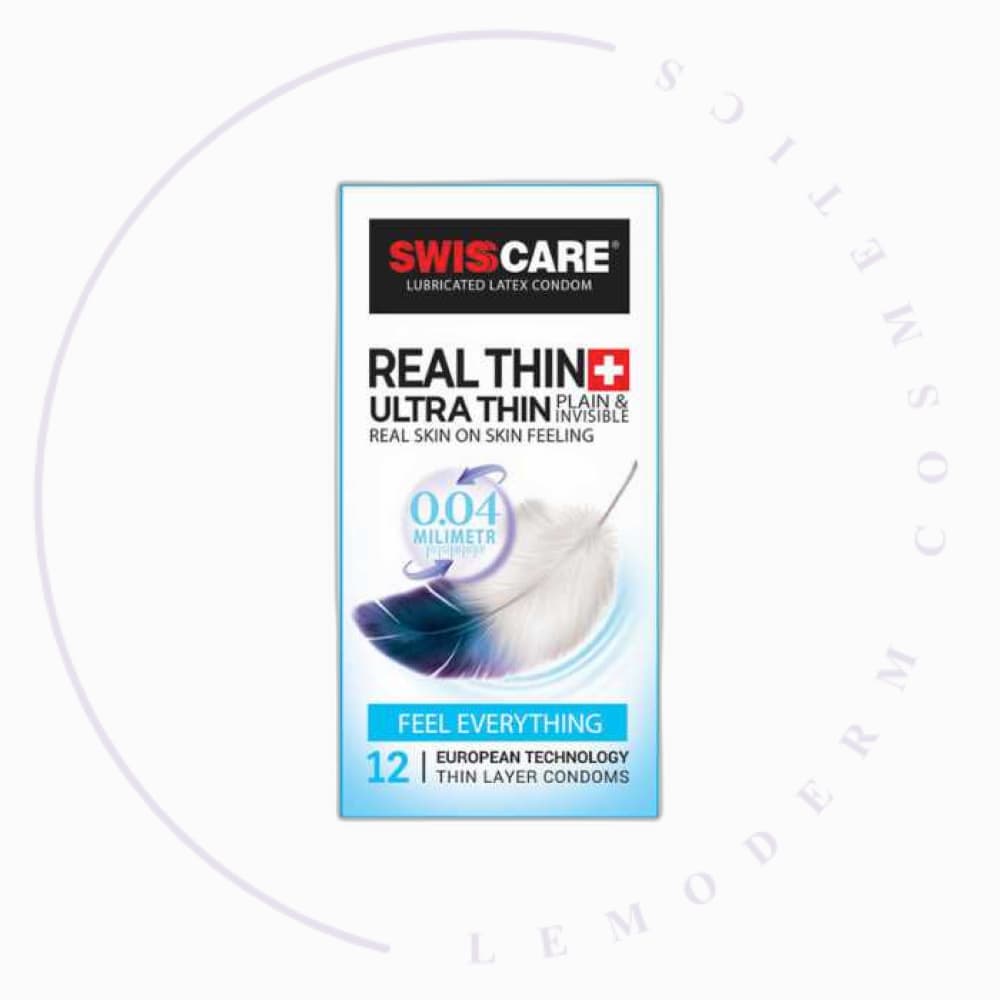 کاندوم سوئیس کر مدل Real Thin Ultra Thin بسته ۱۲ عددی