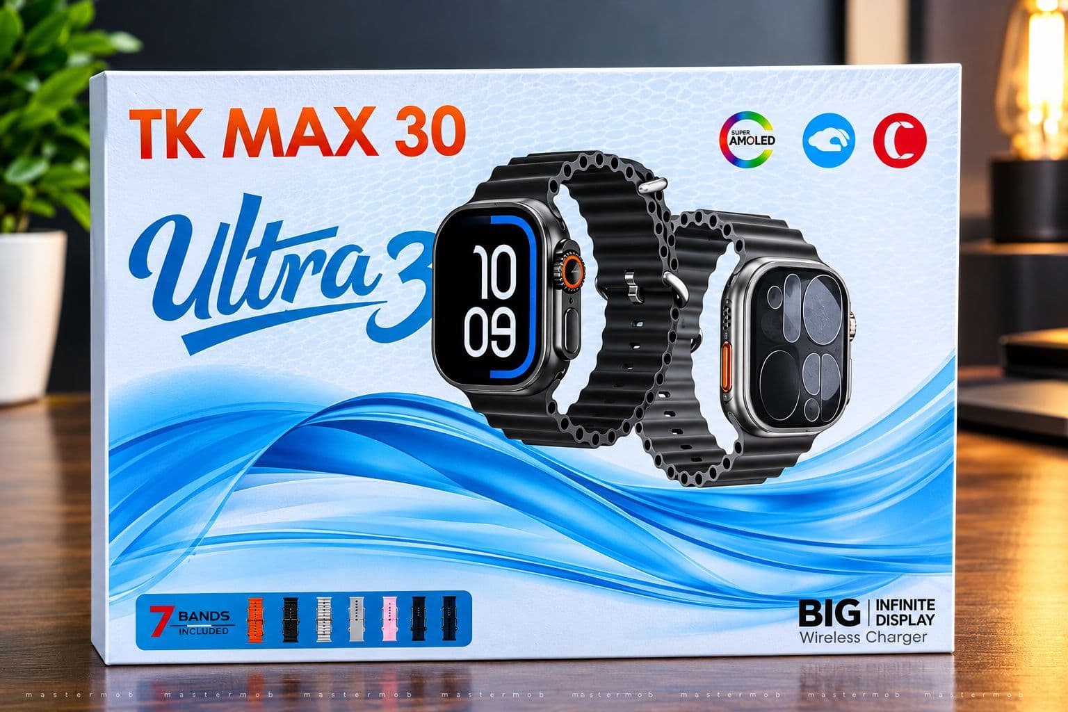 ساعت هوشمند TK Max 30 با ۷ بند و شارژر وایرلس | مسترموب