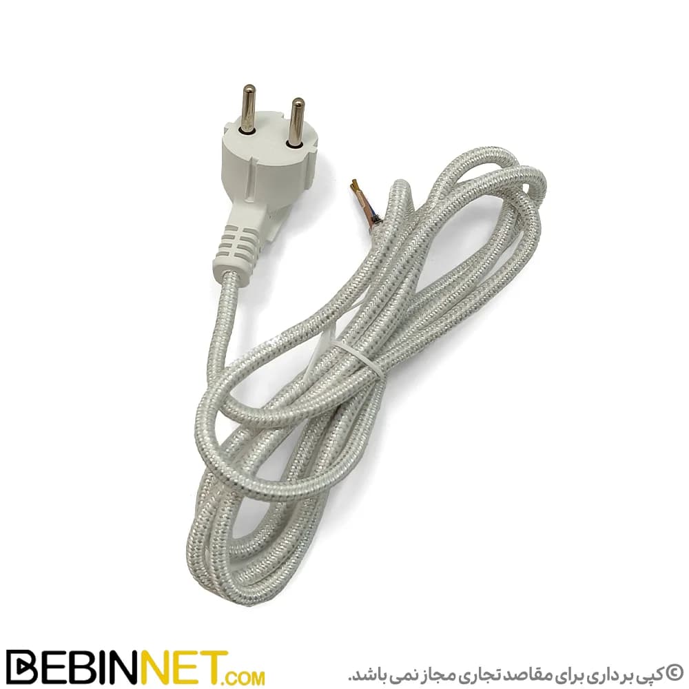 کابل دوشاخه رابط اتو با روکش کتان 1.80 متر RICCO