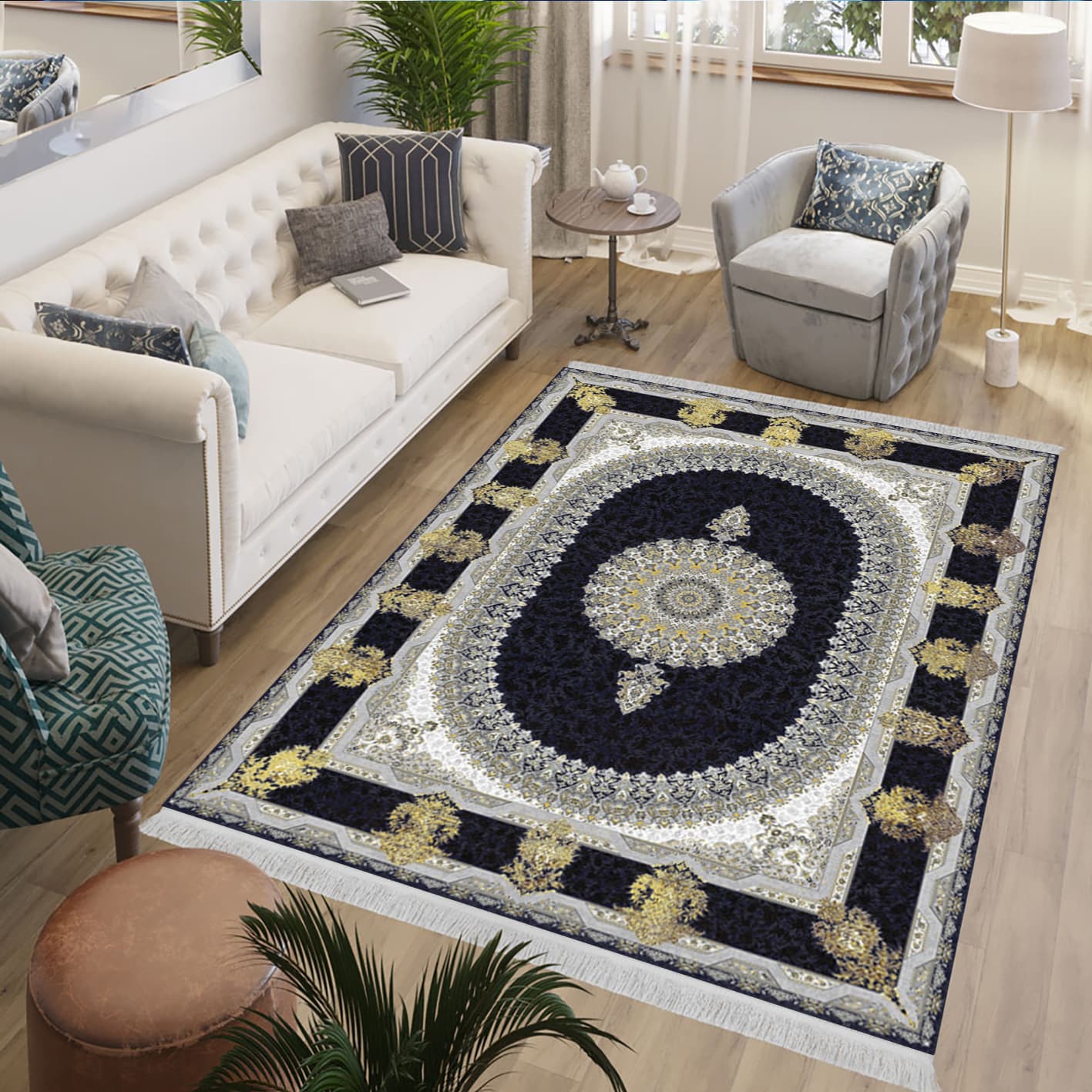 فرش چاپی طرح ترنج کد L415