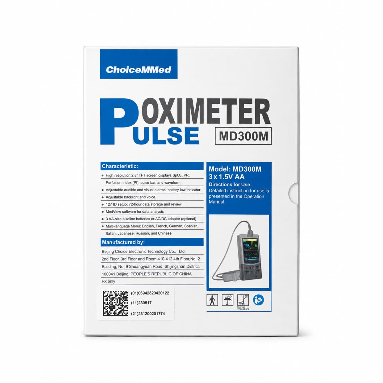 پالس اکسیمتر بیمارستانی چویس مد (ChoiseMMed) مدل MD300M — تصویر ۳