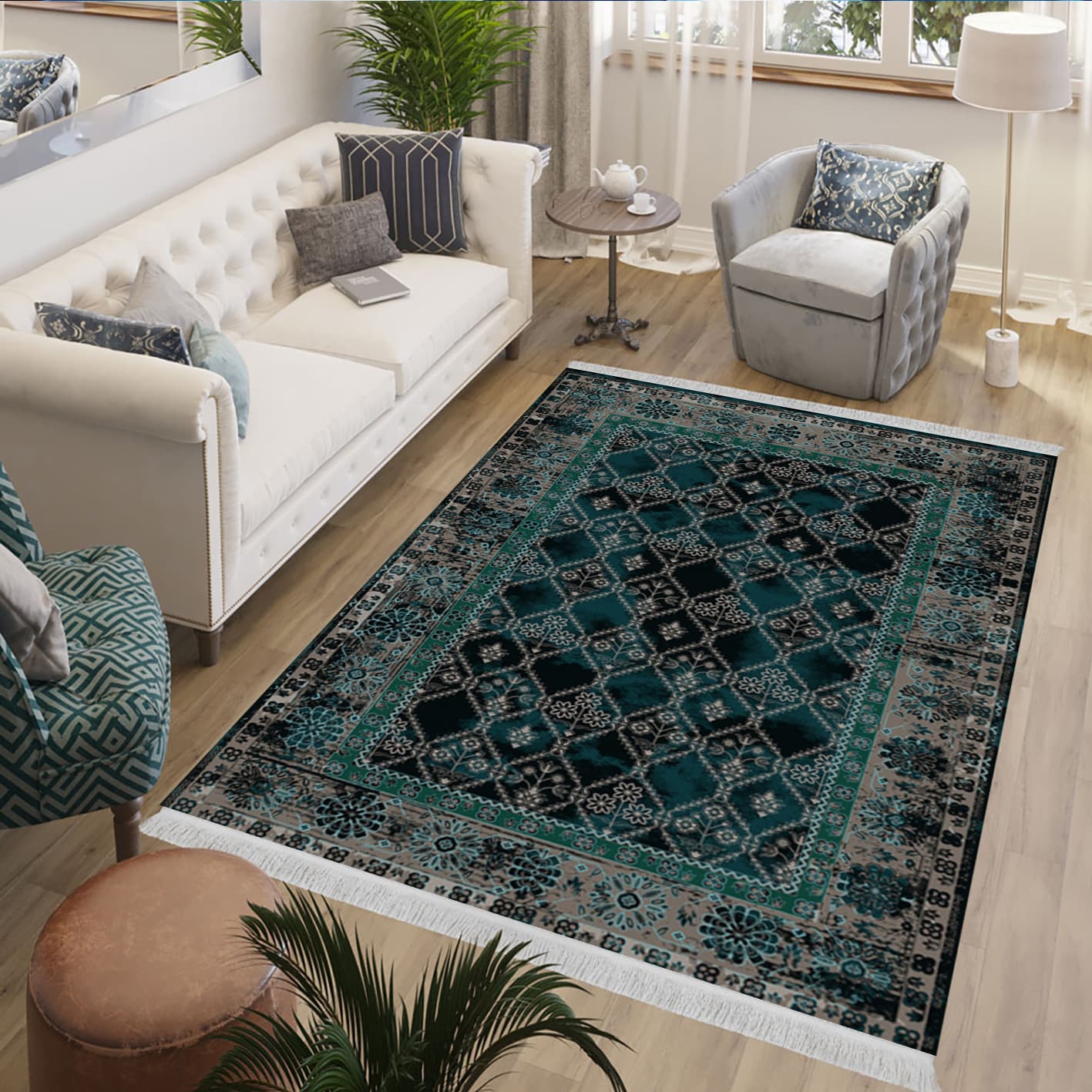 فرش چاپی طرح لوزی کد L338