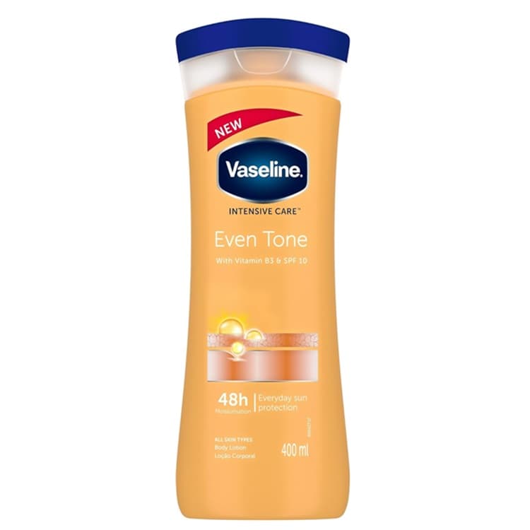 لوسیون بدن وازلین Vaseline مدل Intensive Care Healthy Even Tone Vitamin B3 & SPF 10