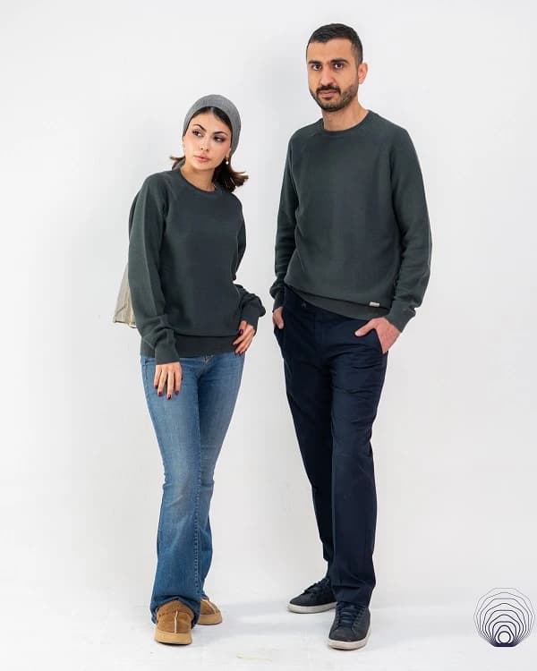 پلیور بافت سبز تیره یونیسکس Jack & Jones — تصویر ۸