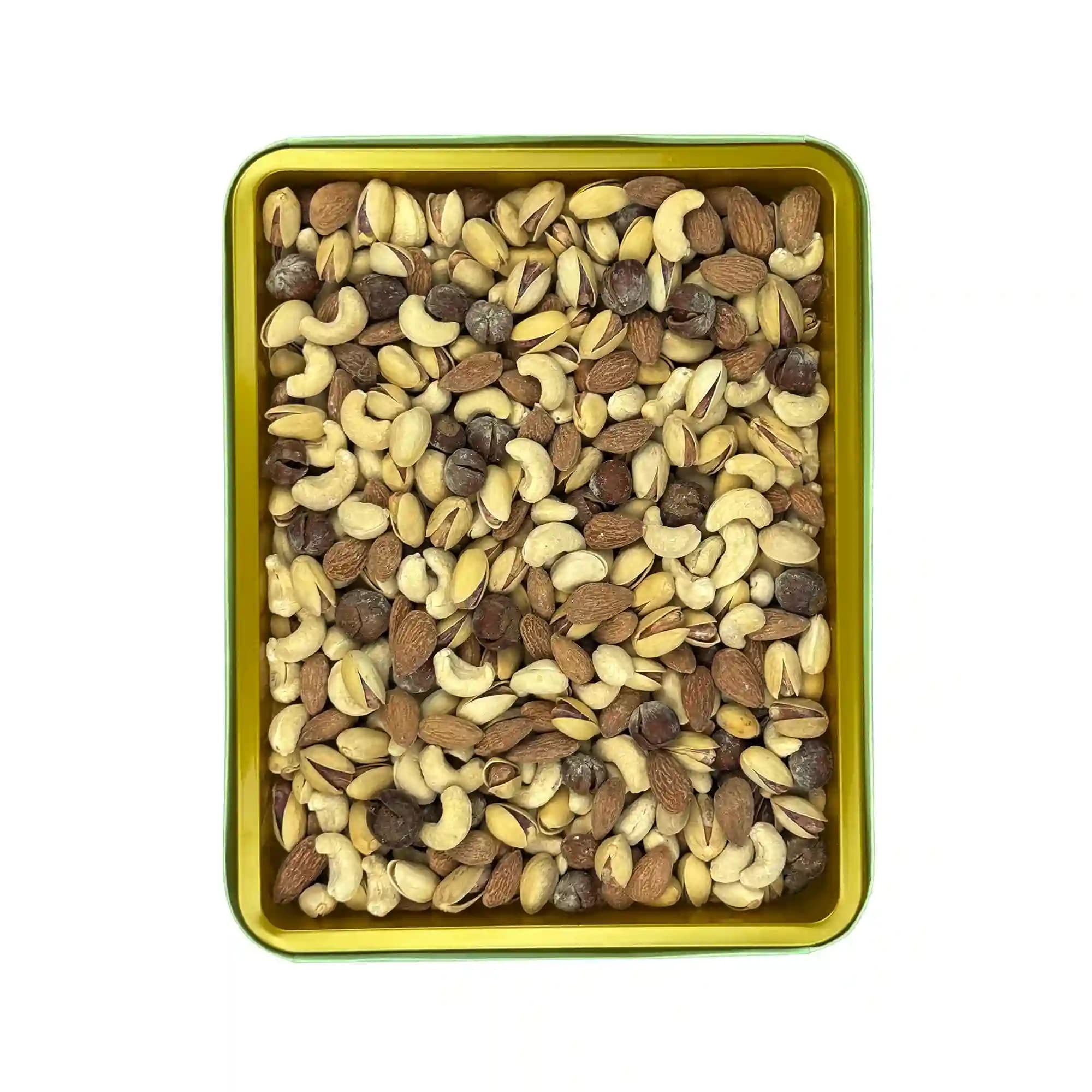 جعبه کادویی مرمر بزرگ چهار مغز برشته پودری 1 کیلویی — تصویر ۳