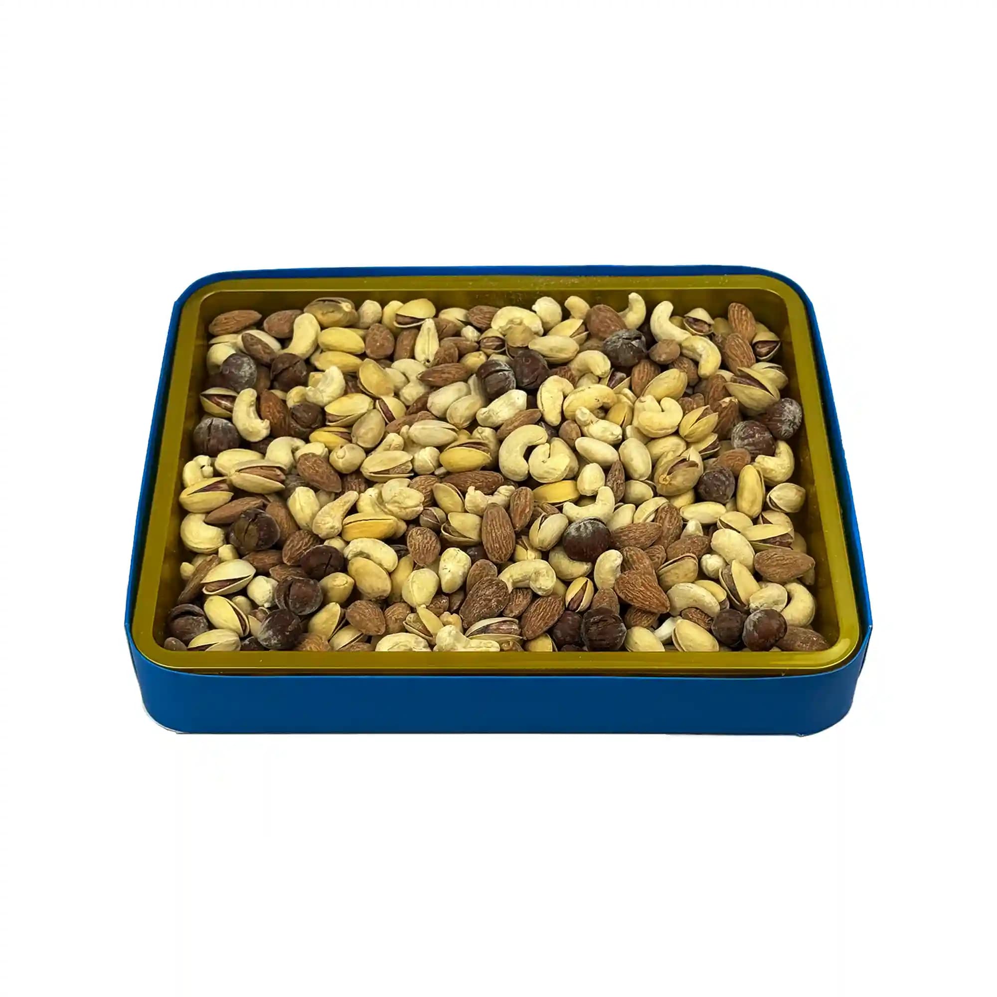 جعبه کادویی نقشینه آجیل چهار مغز برشته پودری 850 گرمی — تصویر ۵