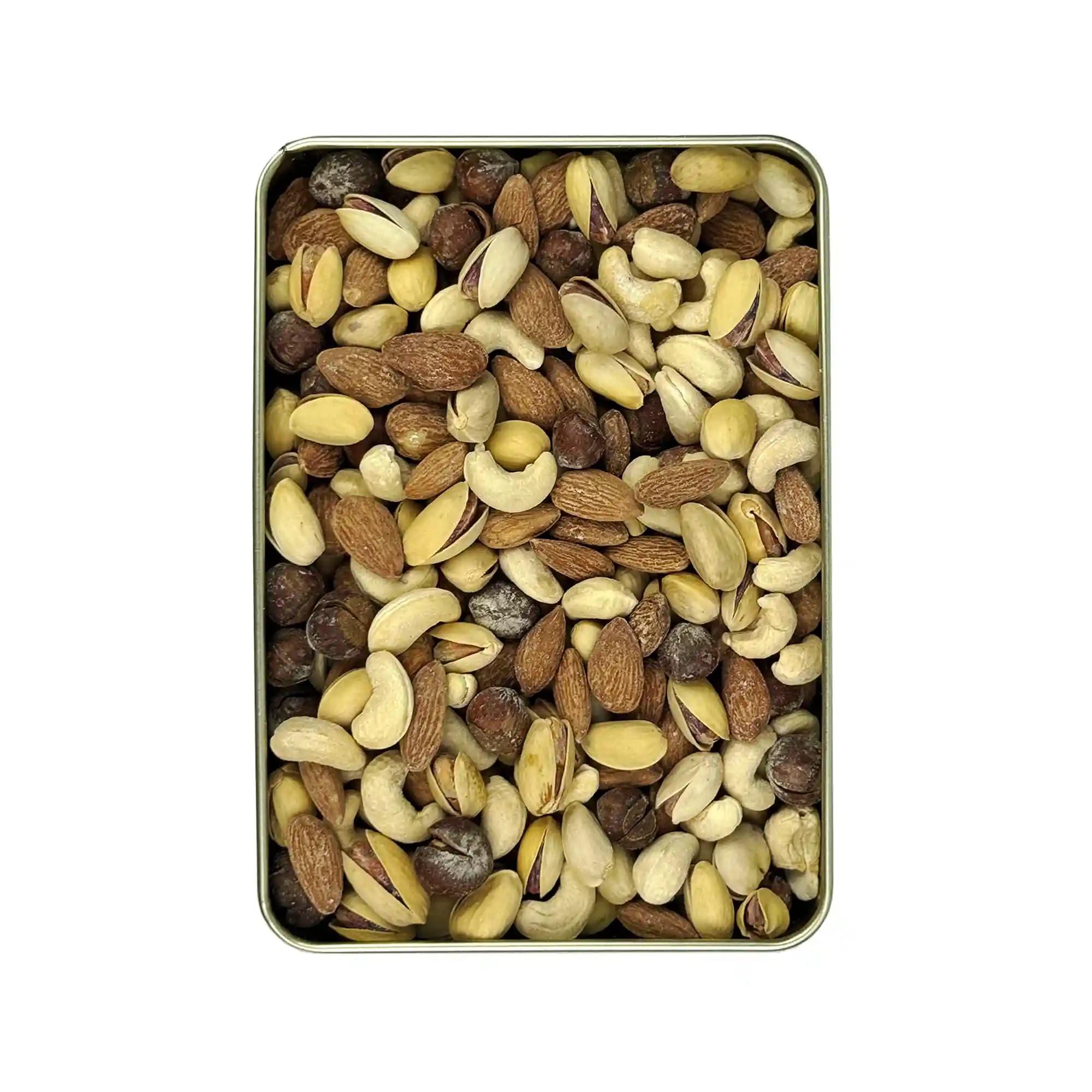 جعبه کادویی فلزی آجیل چهارمغز برشته پودری — تصویر ۴