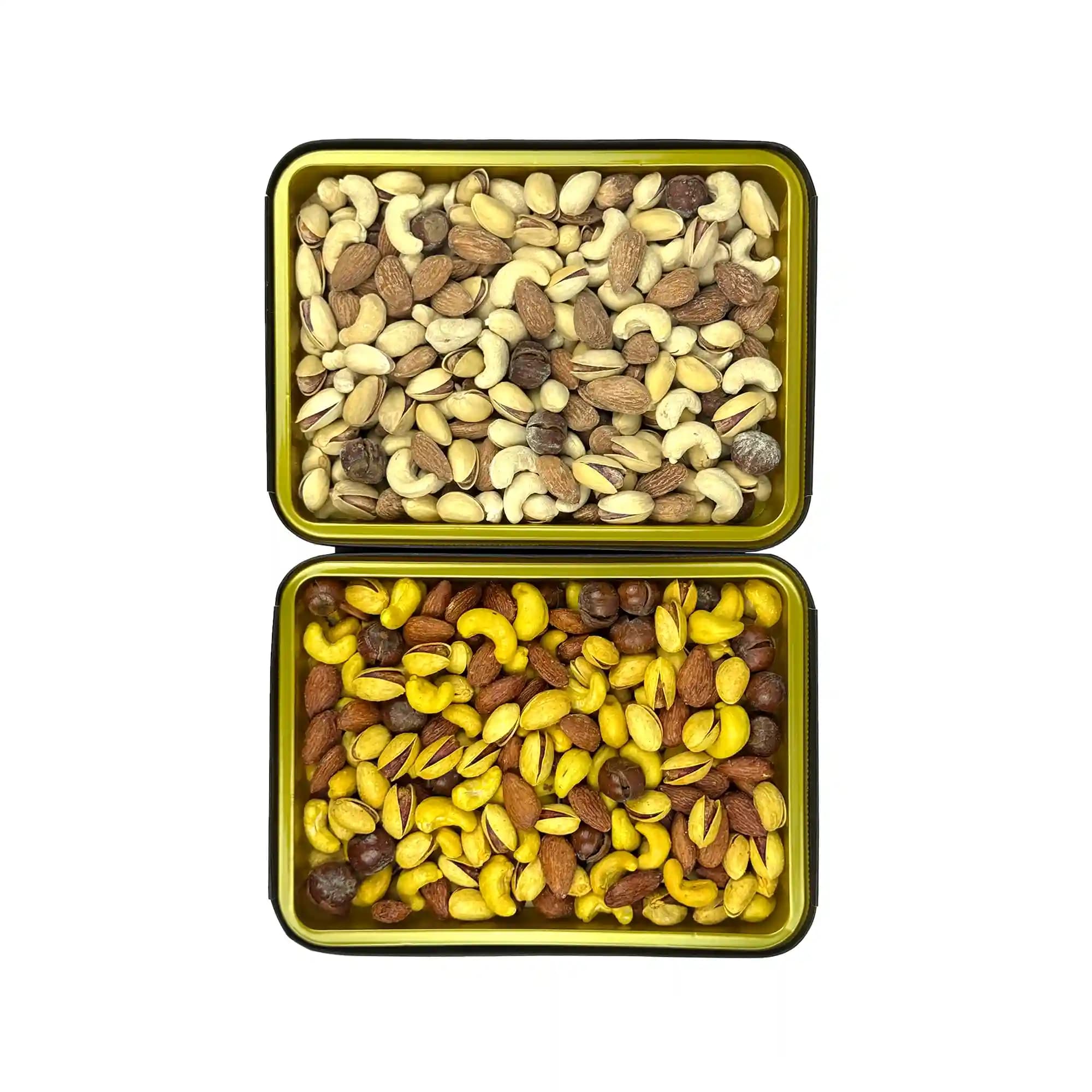 جعبه کادویی گلدین آجیل چهارمغز برشته پودری 350 گرمی — تصویر ۵