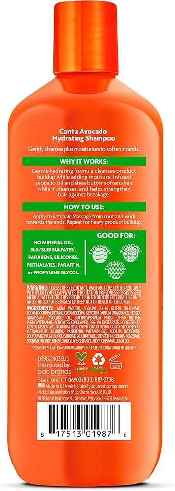 شامپو آووکادو کنتو| مخصوص موهای فر| 400 میل| Cantu Avocado Hydrating Shampoo — تصویر ۵