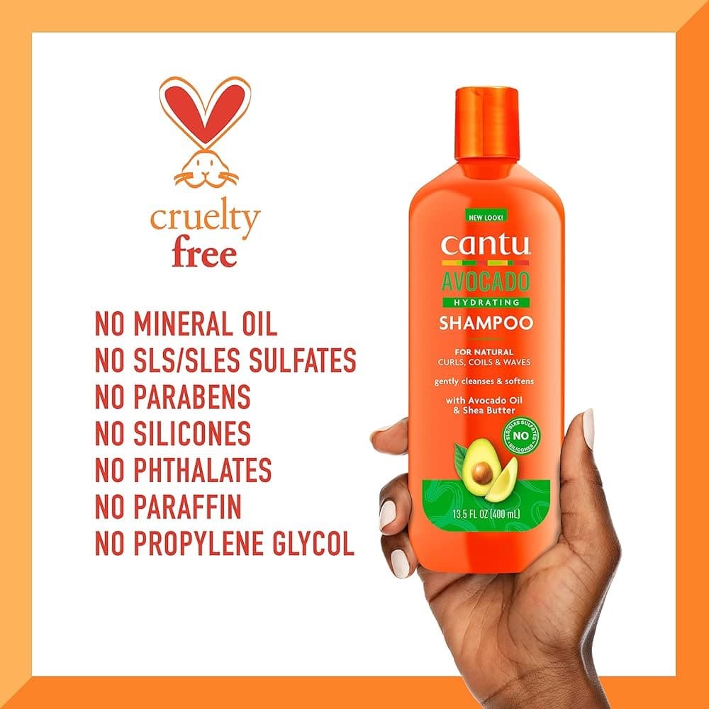 شامپو آووکادو کنتو| مخصوص موهای فر| 400 میل| Cantu Avocado Hydrating Shampoo — تصویر ۲