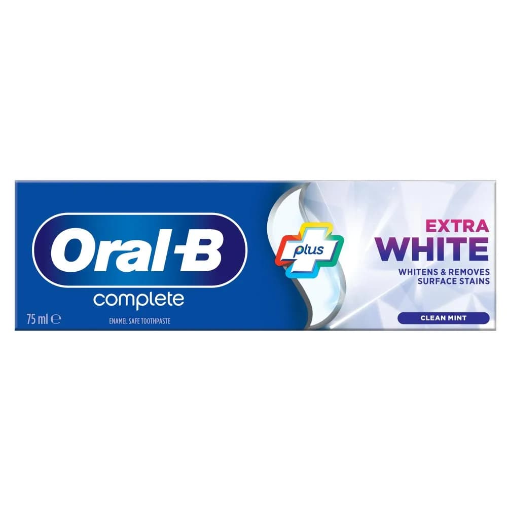 خمیردندان اورال بی| سفیدکننده اکستر| 75 میل| Oral-B Complete Extra White Clean — تصویر ۳