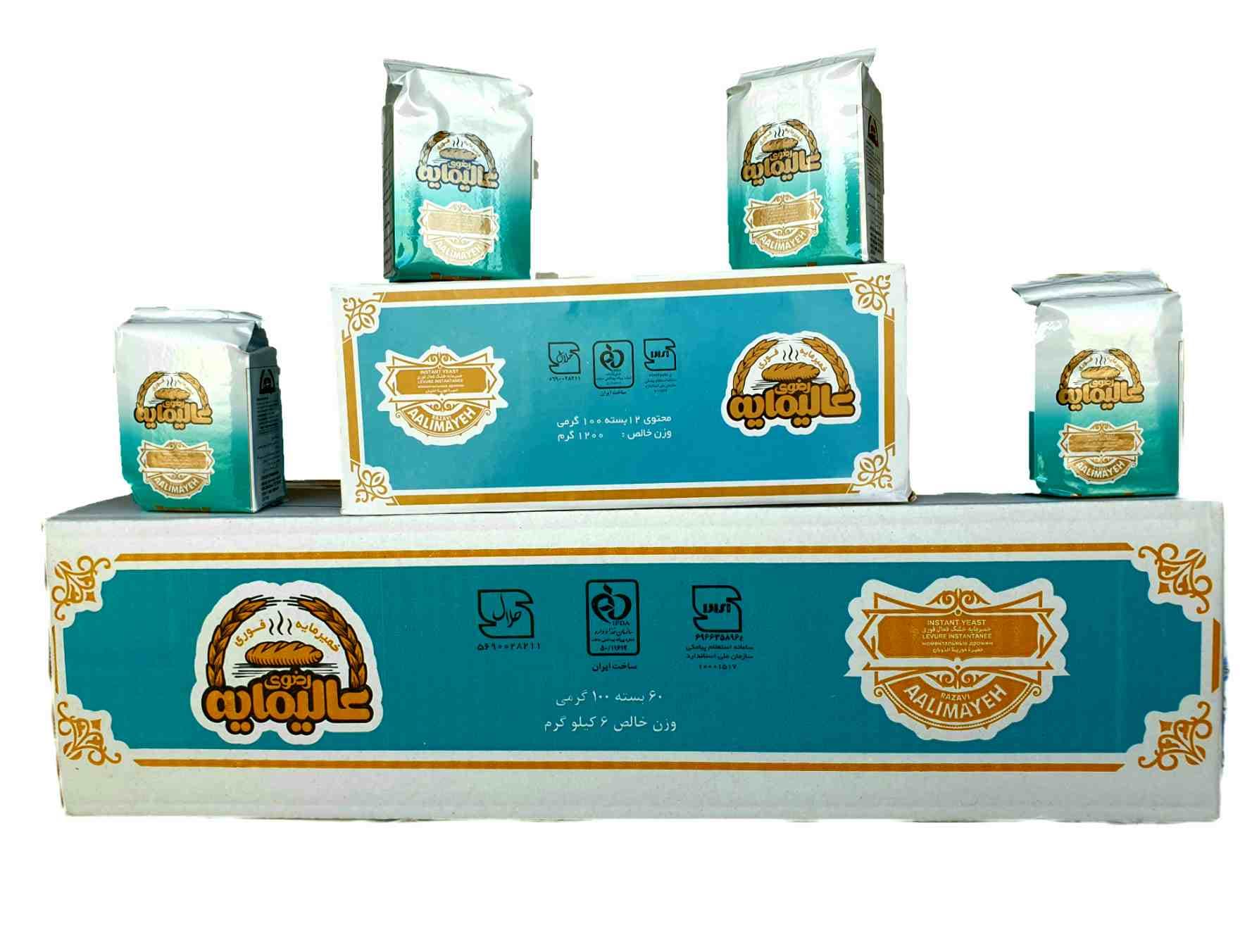 خمیرمایه عالیمایه رضوی 100گرمی بسته 12تایی