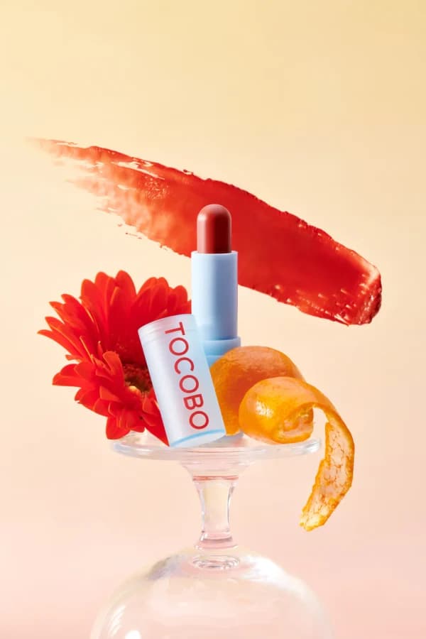 بالم لب رنگی براق توکوبو TOCOBO سری SUN FLOWER مدل 013TANGERINE RED وزن 3.5 گرم — تصویر ۲