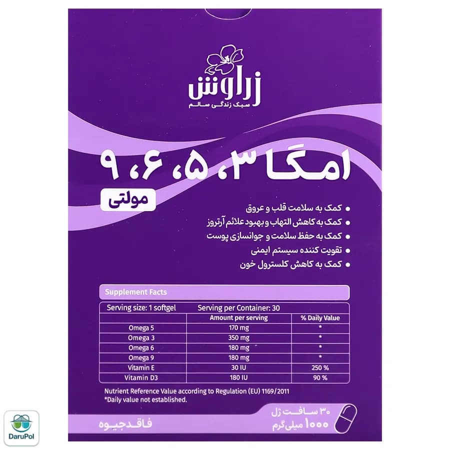 کپسول امگا 3 5 6 9 زراوش — تصویر ۲